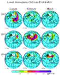 MLS lower stratospheric CLO map