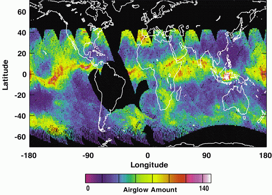 Airglow variations map